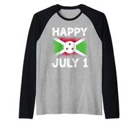 Feliz Julio 1 Burundi Independence Day Flag Pride Camiseta Manga Raglan