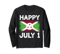 Feliz Julio 1 Burundi Independence Day Flag Pride Manga Larga
