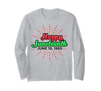 Feliz Juneteenth 19 de Junio de 1865 Negro Hombres Mujeres Niños Niñas Manga Larga