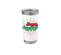 Feliz Juneteenth 19 de junio de 1865 Negro Hombres Mujeres Niños Niñas Vaso térmico de acero inoxidable de doble pared