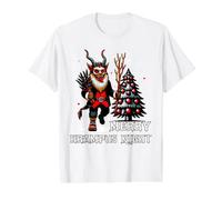 Feliz Krampus Noche de Miedo Navidad Krampusnacht Santa Claus Camiseta gráfica económica, Hombre, Blanco, S