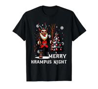 Feliz Krampus Noche de Miedo Navidad Krampusnacht Santa Claus Camiseta gráfica económica, Hombre, Negro, S