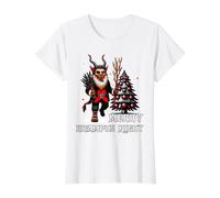 Feliz Krampus Noche de Miedo Navidad Krampusnacht Santa Claus Camiseta gráfica económica, Mujer, Blanco, S
