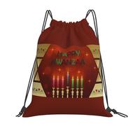 Feliz Kwanzaa Festival De La Herencia Afroamericana Unisex Mochilas Deportiva Ajustable Mochila De Cuerdas Gran Capacidad Bolsa De Deporte Para Senderismo Yoga Fútbol