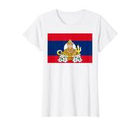 Feliz Laos Año Nuevo Cool Laos Bandera Gráfico Songkran Festival Camiseta gráfica económica, Mujer, Blanco, M