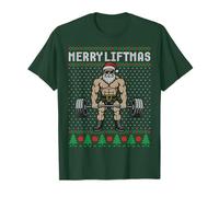 Feliz Liftmas, Entrenamiento de Navidad, Fitnes Levantamiento de Pesas Santa Camiseta