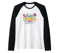 Feliz lúpulo con Este Divertido Disfraz de Temporada de Flores de Pensamiento Camiseta Manga Raglan