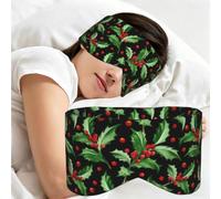 Feliz Navidad, Acebo, Antifaz para dormir, ideal para el hogar, viajes y trabajo por turnos. Cubre completamente los ojos y bloquea la luz.