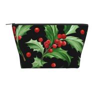 feliz Navidad Acebo, Bolsa de artículos de tocador Bolsa de Maquillaje Bolsa de cosméticos Bolsa de artículos de tocador de Viaje portátil