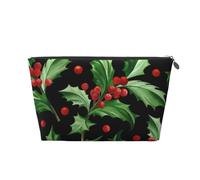 feliz Navidad Acebo, Bolsa de artículos de tocador Bolsa de Maquillaje Bolsa de cosméticos Bolsa de artículos de tocador de Viaje portátil