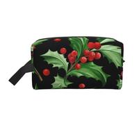 Feliz Navidad Acebo, Bolsa de Maquillaje Bolsa de cosméticos Bolsa de artículos de tocador de Viaje portátil Organizador de Bolsa de Maquillaje