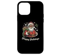 Feliz Navidad afroamericano Papá Noel Happy Holidays Pijama Carcasa para iPhone 12 Mini
