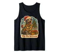 Feliz Navidad al Perro Lobo irlandés de Tis The Season Camiseta sin Mangas
