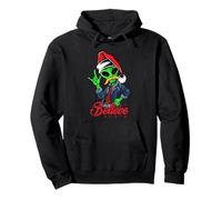 Feliz Navidad Alien Santa Hat Ugly Sweater Believe Sci-fi Sudadera con Capucha