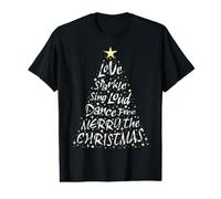 Feliz Navidad - Amor, Brillo, Canta Fuerte, Baila Libre Camiseta gráfica económica
