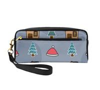 Feliz Navidad Arbol De Navidad, Bolsa de Maquillaje Bolsa de cosméticos Bolsa de Aseo de Viaje portátil Estuche de Cuero para Mujeres y niñas
