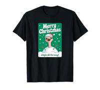 Feliz Navidad Avestruz Vacaciones Copos De Nieve Invierno Camiseta