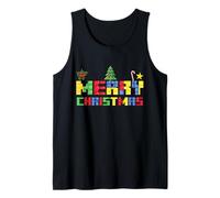 Feliz Navidad Bloque Constructor de Edificios Ladrillo Maestro Constructor Camiseta sin Mangas