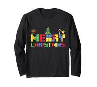 Feliz Navidad Bloque Constructor de Edificios Ladrillo Maestro Constructor Manga Larga