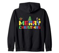 Feliz Navidad Bloque Constructor de Edificios Ladrillo Maestro Constructor Sudadera con Capucha