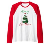 Feliz Navidad Canadá Árbol de Navidad Canadiense Hombres Mujeres Camiseta Manga Raglan