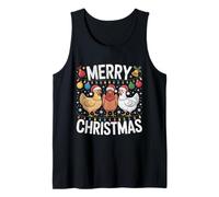 Feliz Navidad con Sombrero de Papá Noel con Pollo Camiseta sin Mangas