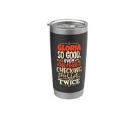 Feliz Navidad de Gloria con el divertido nombre de Gloria Vaso térmico de acero inoxidable de doble pared