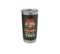 Feliz Navidad de Santa Sara con el divertido nombre de Sara Vaso térmico de acero inoxidable de doble pared
