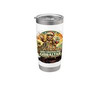 Feliz Navidad desde Gibraltar Retro Holiday Design Vaso térmico de acero inoxidable de doble pared