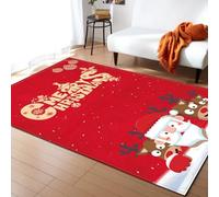 Feliz Navidad Dibujos Animados Papá Noel 3D Impreso Moquetas Antideslizante Alfombra Área,3D Ilusión Óptica Alfombras Suave Franela Alfombra De Suelo Salón Dormitorio Throw Runner Rugs /3777455193495