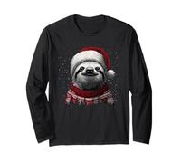 Feliz Navidad Divertido Perezoso Papá Noel Sombrero Pijama de Navidad Manga Larga