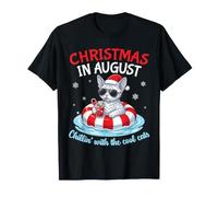 Feliz Navidad En Agosto Chillin con Cool Devon Rex Cats Camiseta