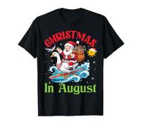 Feliz Navidad En Agosto Santa Riding Goose Surfing Camiseta