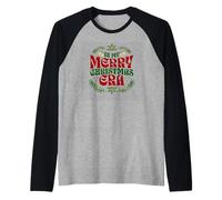Feliz Navidad Era Divertido Disfraz de Navidad Camiseta Manga Raglan