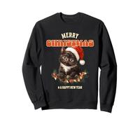 Feliz Navidad Feliz Año Nuevo Lindo Gato Gatito gráfico Sudadera