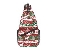 Feliz Navidad Feliz Año Nuevo Lobo Reno Mochila Pecho Antirrobo Mochilas Cruzadas Ajustable Bolso Cruzado Para Mujeres Casual Correr