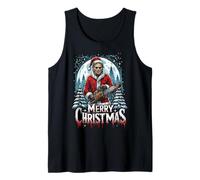 Feliz Navidad Festive Slasher Candy Cane Amenace Camiseta sin Mangas