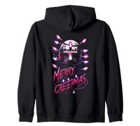 Feliz Navidad Festive Slasher Candy Cane Amenace Sudadera con Capucha