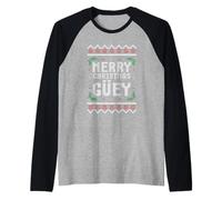 Feliz Navidad Guey Ugly Sweater Funny Mexican Christmas Camiseta Manga Raglan