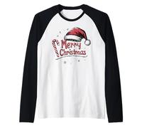 Feliz Navidad Invierno Santa Claus Navidad Merry Christmas Camiseta Manga Raglan