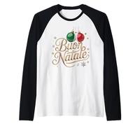 Feliz Navidad Italiana BUON Natale Camiseta Manga Raglan