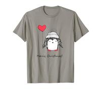 Feliz Navidad Lindo bebé pingüino Rojo corazón Globo Camiseta