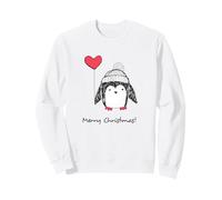 Feliz Navidad Lindo bebé pingüino Rojo corazón Globo Sudadera