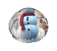 Feliz Navidad lindo muñeco de nieve Joker sombrero de baño, reutilizable doble sombrero de baño, disfruta de una experiencia de baño más avanzada