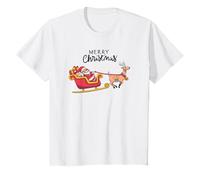 Feliz Navidad Lindo Santa Claus Renos Niños Navidad Camiseta