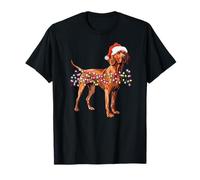Feliz Navidad Luces Vizsla Perro Lindo Camiseta