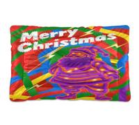 Feliz Navidad Papá Noel colorido lavable perro dormir colchón suave antideslizante cama para perros grandes, jumbo, mediano y pequeño, 36 x 24 pulgadas