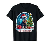 Feliz Navidad para Perros Schnauzer Tis The Season Standard Camiseta