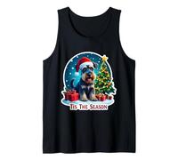 Feliz Navidad para Perros Schnauzer Tis The Season Standard Camiseta sin Mangas