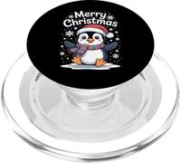 Feliz Navidad pingüino Lindo Sombrero de Papá Noel Vacaciones de Invierno PopSockets PopGrip para MagSafe